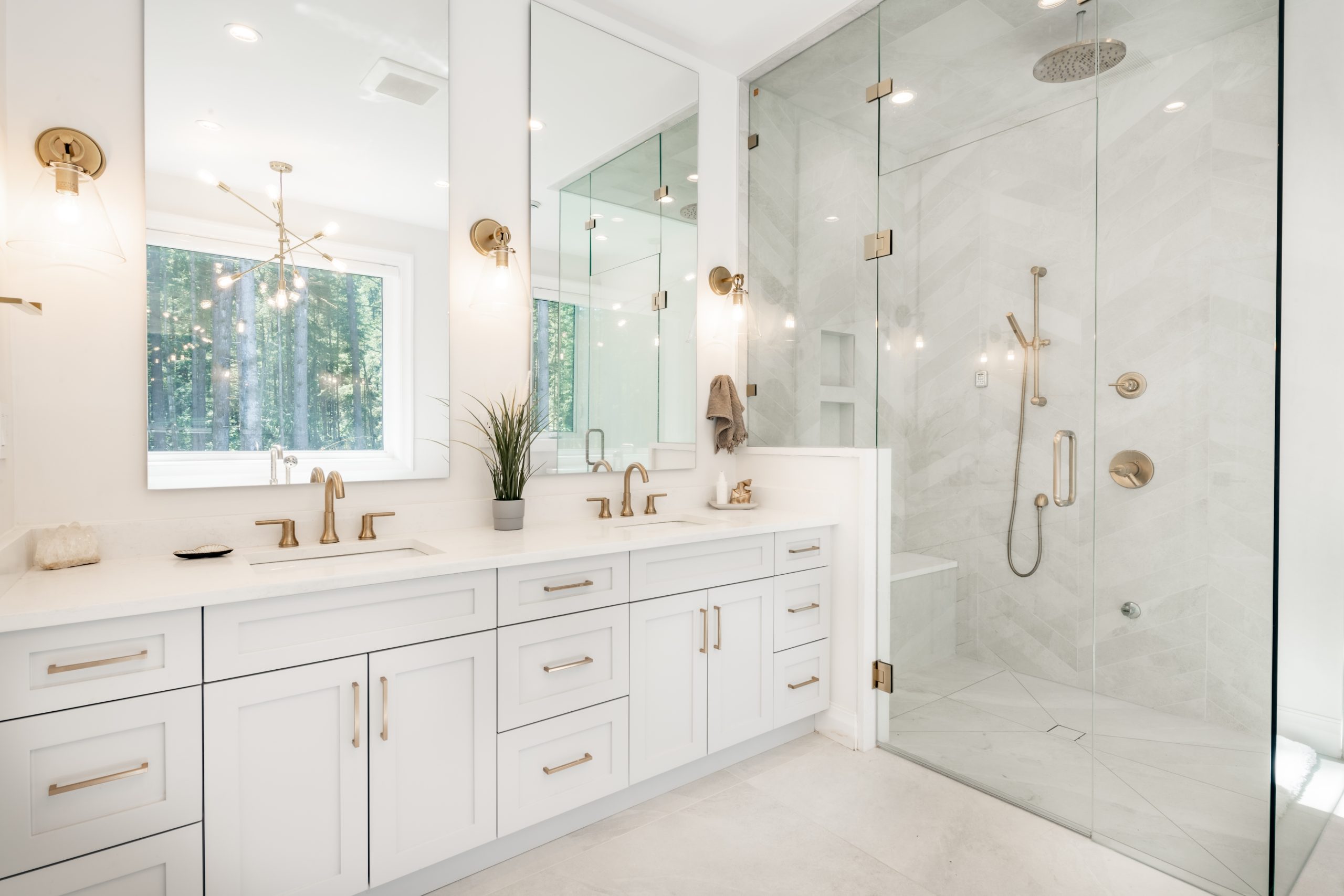 Interior,Bathroom,Photography,With,Glass,Doors,Subway,Tile,Freestanding,Tub